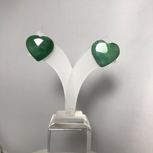 ⚜️VINTAGE GENUINE NATURAL GREEN EMERALD ❤️ EARRINGS